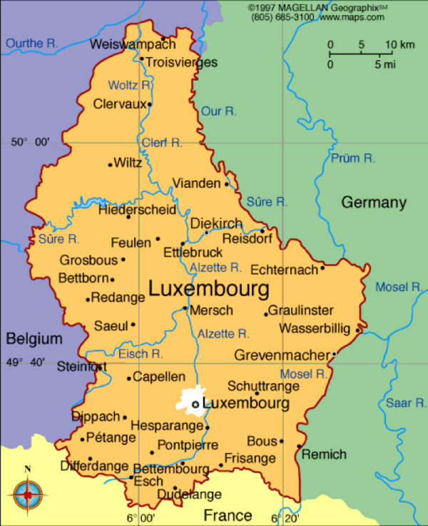  Carte du Luxembourg