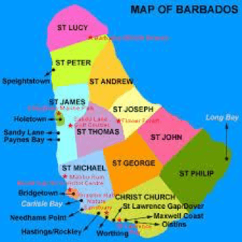 Map Of Barbados 