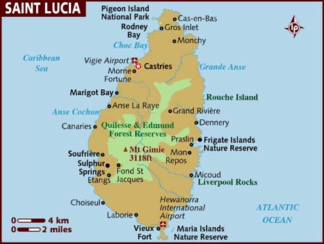 St. Lucia Map