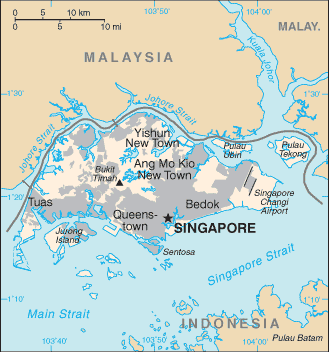แผนที่ประเทศสิงคโปร์