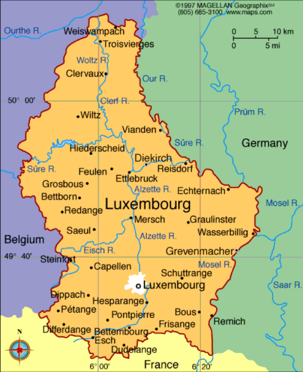 Map of Luxembourg