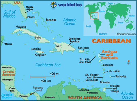 Map of Antigua