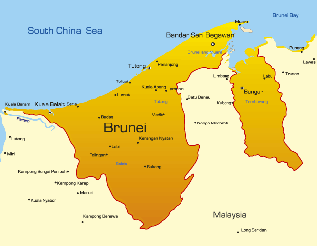 Map of Brunei