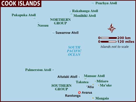 Map of Cook Islands