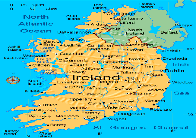 Map of Ireland