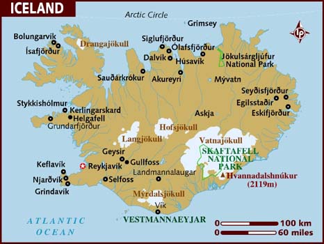 Map of Iceland