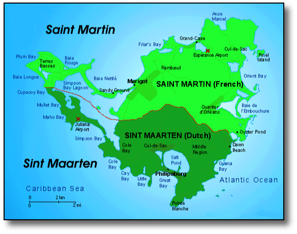 St. Martin Map