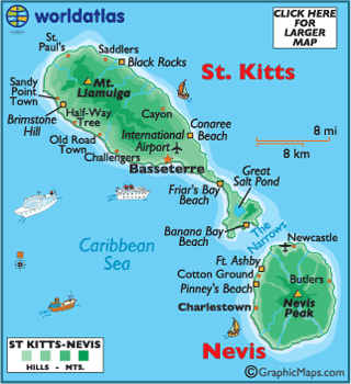 St Kitts Nevis Map