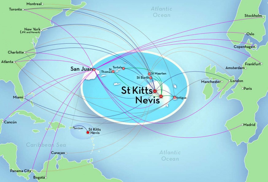 St Kitts Nevis Map