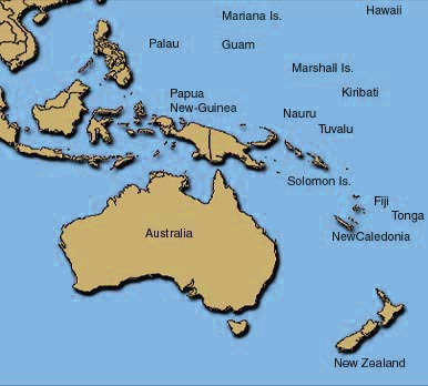 Australia New Zealand Map