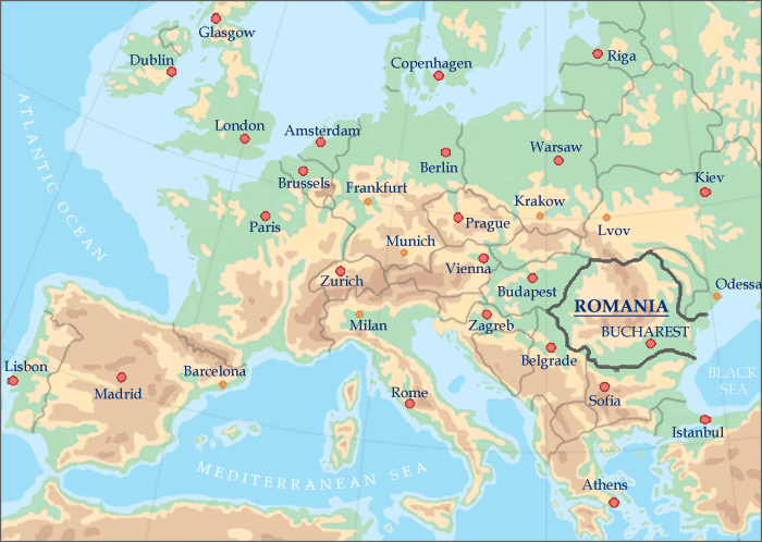 Map of Romania