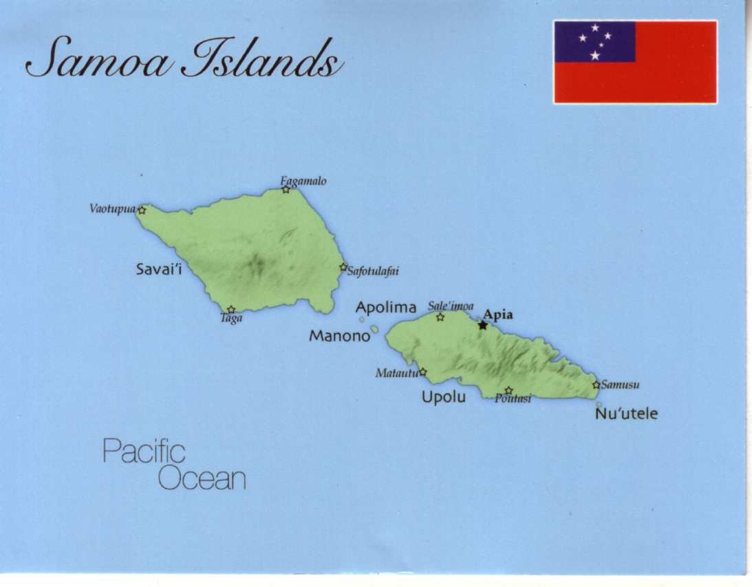 Samoan Islands Map