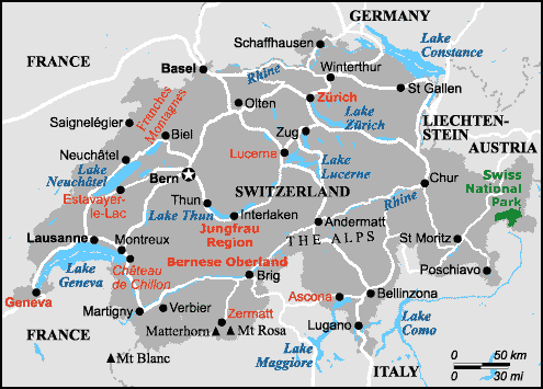 Map of Switzerland