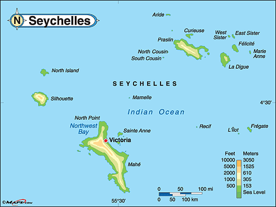 Map of Seychelles