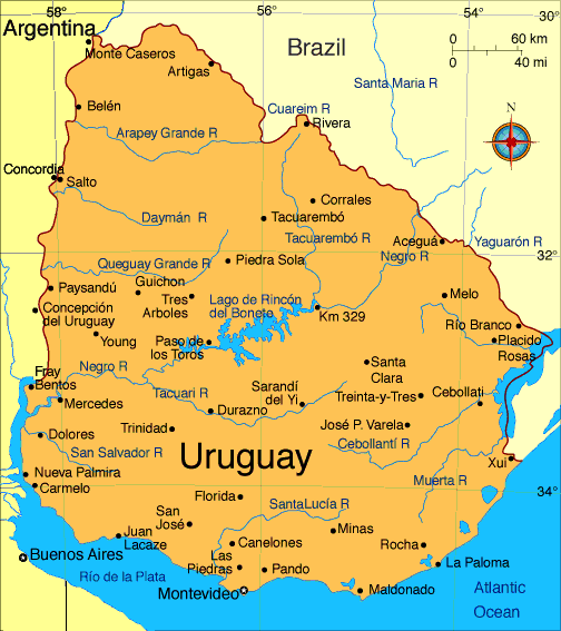 Uruguay map